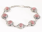 Bewerkte zilveren armband met rhodochrosiet afbeelding 1