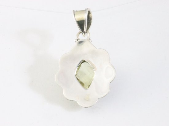 Bewerkte zilveren hanger met lemon kwarts afbeelding 3