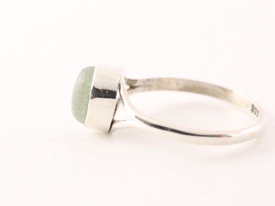 Fijne zilveren ring met groene aventurijn afbeelding 2
