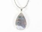 Zilveren hanger met mosagaat aan ketting afbeelding 4