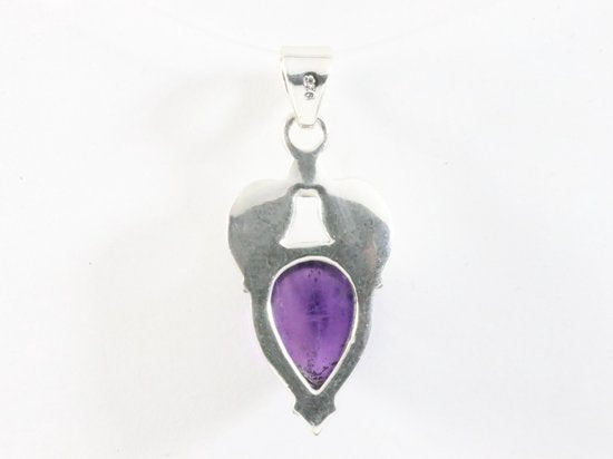 Bewerkte zilveren hanger met amethist afbeelding 3