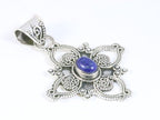 Traditionele bewerkte zilveren hanger met lapis lazuli afbeelding 2