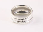 Hoogglans zilveren ring met kabelpatronen afbeelding 3