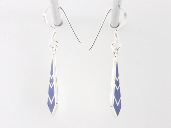 Fijne zilveren oorbellen met lapis lazuli afbeelding 2