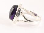 Bewerkte zilveren ring met amethist afbeelding 2
