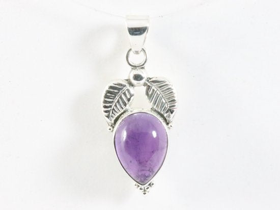 Bewerkte zilveren hanger met amethist afbeelding 4