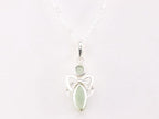 Fijne zilveren hanger met groene aventurijn aan ketting afbeelding 3