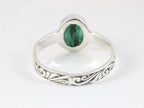 Fijne bewerkte zilveren ring met smaragd afbeelding 3