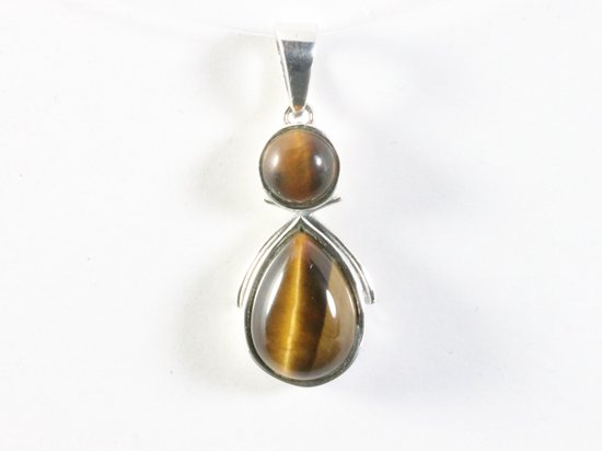 Zilveren hanger met tijgeroog afbeelding 4