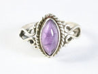 Fijne bewerkte zilveren ring met amethist afbeelding 4