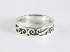 Zilveren ring met fantasie gravering afbeelding 2