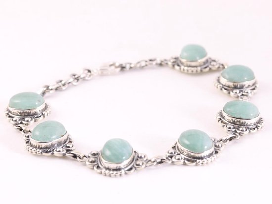 Bewerkte zilveren armband met amazoniet afbeelding 2