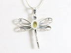 Opengewerkte zilveren libelle hanger met citrien aan ketting afbeelding 3