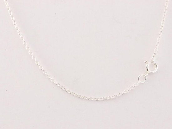 Druppelvormige zilveren hanger met roze parelmoer aan ketting afbeelding 5