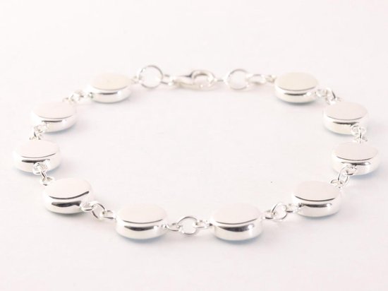 Hoogglans zilveren armband met blauwe schelp afbeelding 3