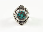 Bewerkte zilveren ring met blauwe turkoois afbeelding 2
