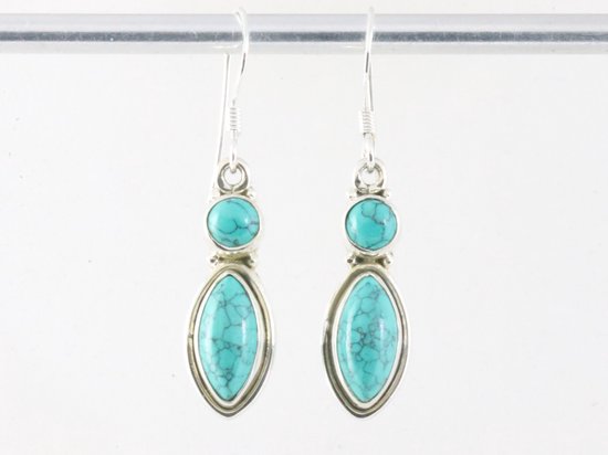 Zilveren oorbellen met turkoois afbeelding 4