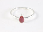 Fijne hoogglans zilveren ring met robijn afbeelding 4