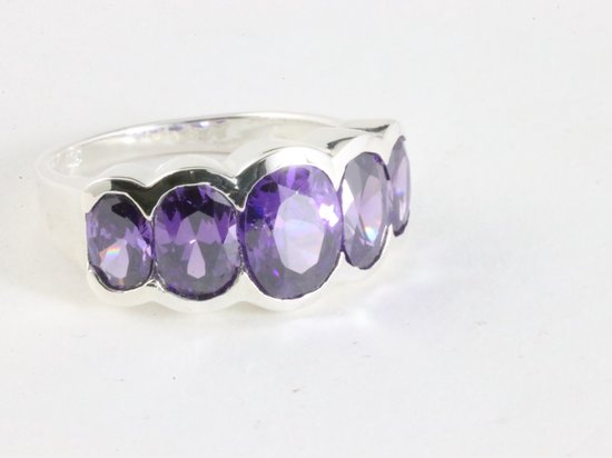Zilveren ring met amethist afbeelding 1