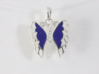Fijne zilveren vlinder hanger met lapis lazuli afbeelding 4