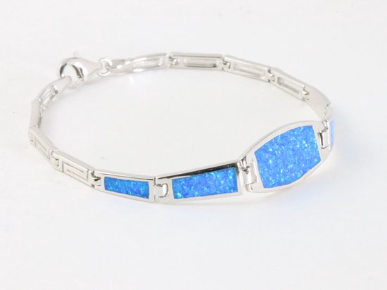 Hoogglans zilveren armband met Australische opaal afbeelding 2
