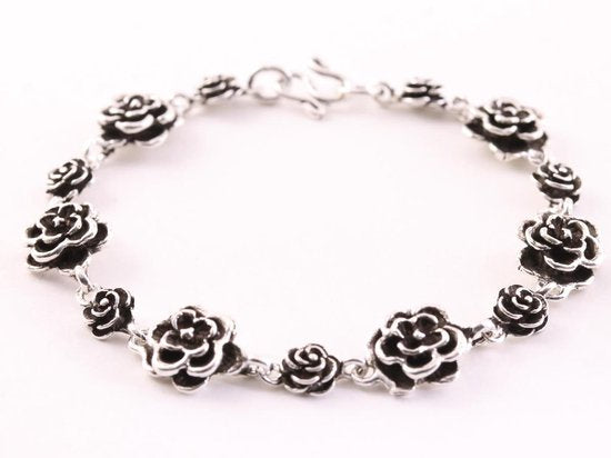 Zilveren armband met roosjes afbeelding 1