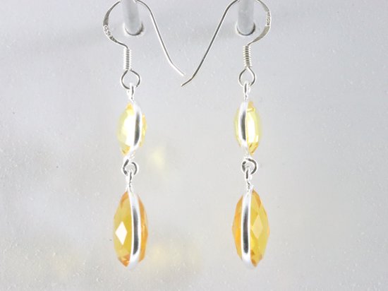 Zilveren oorbellen met citrien afbeelding 2