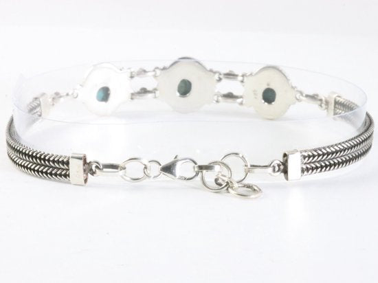Bewerkte zilveren armband met turkoois afbeelding 3