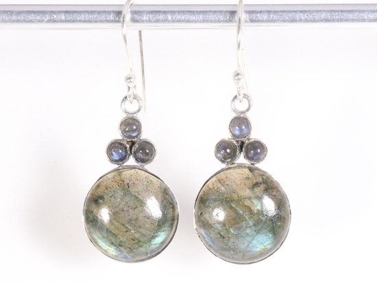 Zilveren oorbellen met labradoriet afbeelding 4