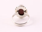 Ovale zilveren ring met rode jaspis afbeelding 3