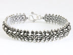 Zware fijn bewerkte zilveren armband afbeelding 1