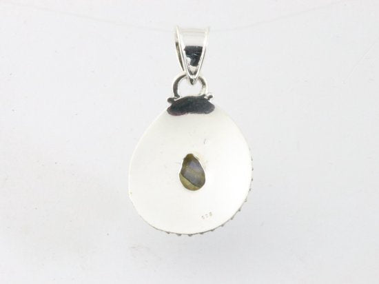 Bewerkte druppelvormige zilveren hanger met labradoriet afbeelding 3