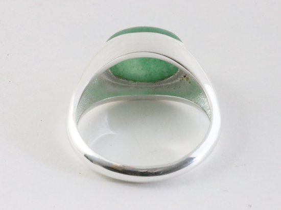 Zilveren ring met jade afbeelding 3