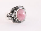 Bewerkte zilveren ring met rhodochrosiet afbeelding 1