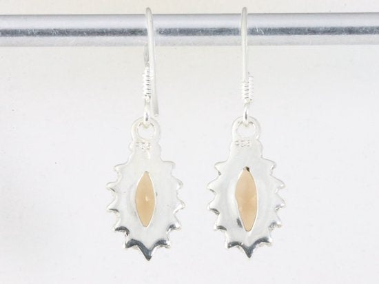 Fijne bewerkte zilveren oorbellen met rookkwarts afbeelding 2