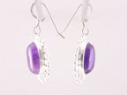 Opengewerkte zilveren oorbellen met amethist afbeelding 2