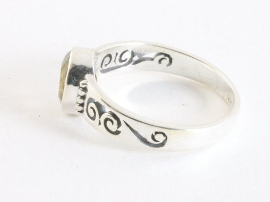 Fijne opengewerkte hoogglans zilveren ring met citrien afbeelding 2