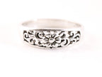 Fijne opengewerkte zilveren ring met bloem afbeelding 4