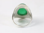 Bewerkte zilveren ring met jade afbeelding 3
