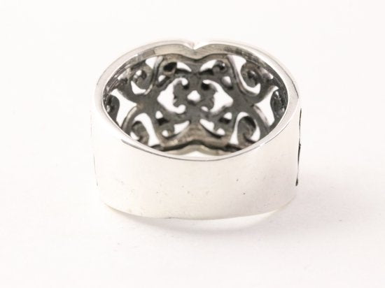 Opengewerkte zilveren ring afbeelding 3