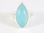 Hoogglans zilveren ring met blauwe chalcedoon afbeelding 4
