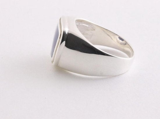 Zilveren zegelring met lapis lazuli afbeelding 2
