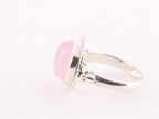 Bewerkte zilveren ring met rozenkwarts afbeelding 3