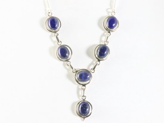 Zilveren ketting met lapis lazuli afbeelding 4