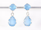 Bewerkte zilveren oorstekers met blauwe chalcedoon afbeelding 4