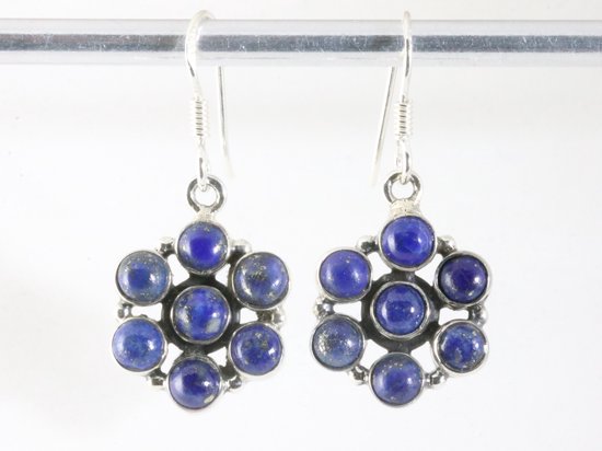 Zilveren oorbellen met lapis lazuli afbeelding 4
