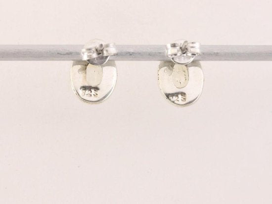 Fijne ovale zilveren oorstekers met citrien afbeelding 2