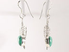 Opengewerkte zilveren oorbellen met malachiet afbeelding 2