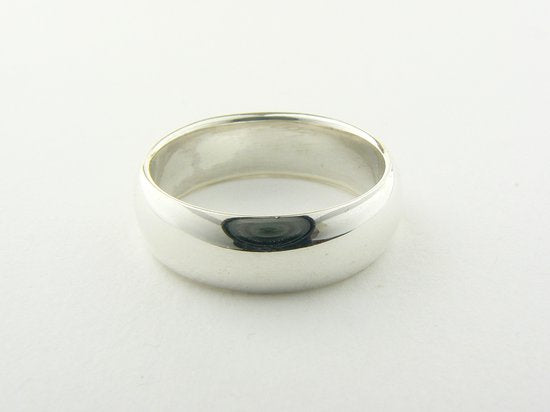 Gladde zilveren ring afbeelding 2