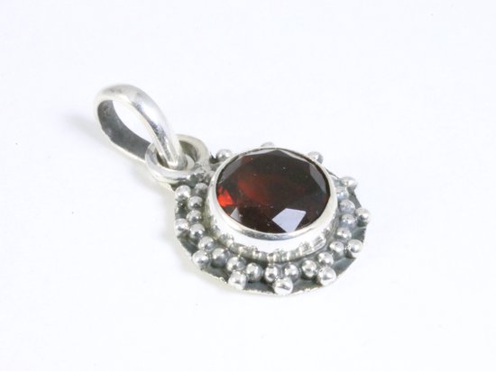 Fijne bewerkte ronde zilveren hanger met rookkwarts afbeelding 2